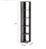 Tier Wooden Corner Bookcase Display Shelf Square Storage Rack - Washed Black