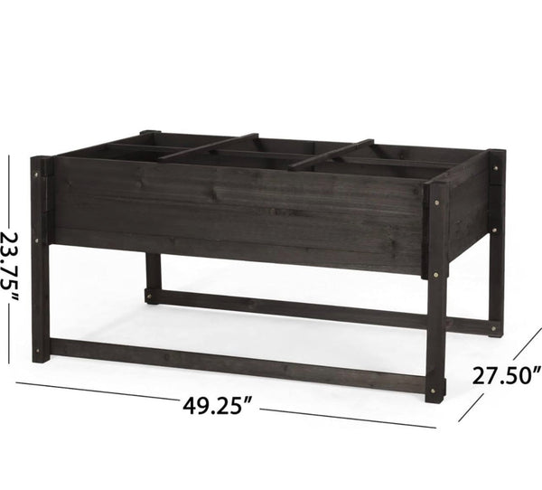 Outdoor High Quality Wood Sectional Planter Box by Christopher Knight Home & Garden - Dark Black Gray