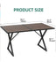 Weather Resistance Patio Garden Rectangle Metal Frame Scratch Resistance Outdoor Dinning Table - Dark Brown