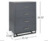 Noble House Cayuga Faux Wood 4 Drawer Dresser Charcoal Gray - Black/Gray