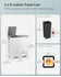 SONGMICS 2 x 8 Gallon (2 x 30 L) Garbage Can 2 Compartments Plastic Hinged Lids w/ 15 Trash Bags - White / Gray