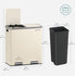 SONGMICS 2 x 8 Gallon Garbage Trash Can 2 Compartments Foot Pedal Soft Close Lid - Almond