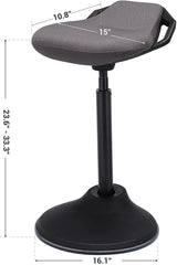 SONGMICS Ergonomic Wobble Stool Height Adjustable Standing Desk Stool - Gray