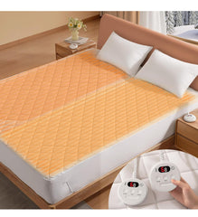 King Size Heated Mattress Pad Electric Mattress Pad w/ Dual Controllers Machine Washable 78"x 80" - White
