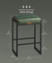 VASAGLE 26" Counter Height Bar Stools Leather w/ Stitching Mid-Century Modern Set of 2 - Green