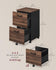 VASAGLE 2-Drawer File Cabinet Small Rolling Filing Cabinet - Walnut / Black