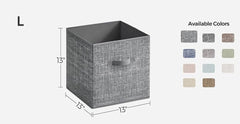 SONGMICS 13" Storage Cubes Non-Woven Fabric Bins w/ Double Handles Set of 6 - Gray