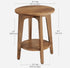 VASAGLE Side 2-Tier Small Round End Table Nightstand w/ Tapered Legs - Walnut