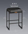 VASAGLE 26" Counter Height Bar Stools Leather w/ Stitching Mid-Century Modern Set of 2 - Black
