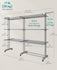 SONGMICS Clothes Drying Rack 4-Tier Foldable Laundry Drying Rack w/ Extendable Rods Stainless Steel - Gray