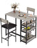3 Tiers Dining Table Storage Open Shelves Kitchen Table w/ Chairs - Rustic Gray