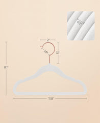 SONGMICS Baby Kids Hangers Rose Gold 360° Swivel Hooks Set of 50 - Cloud White