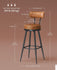 VASAGLE 30" Swivel Bar Height Stools w/ Back Leather Stitching Mid-Century Modern - Brown