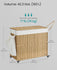 SONGMICS 42.3 Gallons (160 L) Rolling Laundry Basket w/ Wheels 3-Section Synthetic Rattan Removable Liner - Natural