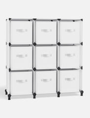SONGMICS Organizer Storage Boxes Cube Organizer Set of 9 - White