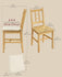 VASAGLE Wooden Dining Chairs Kitchen Removable Cushion Curved Back Set of 2 - Golden Oak
