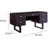 Modern Contemporary 60" Computer Desk w/ 5 Storage Drawers w/ Locks and Keys - Red Cocoa