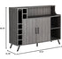 47.5" W Liquor Bar Cabinet Modern Buffet Table w/ Wine Rack and Glass Holder in - Distressed Grey