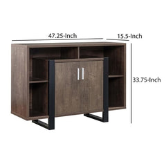 FC Design 47" Wood Buffet Sideboard Console Cabinet w/ Sled Base - Walnut