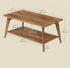VASAGLE Coffee Table 2-Tier Center w/ Storage Tapered Legs - Honey Brown