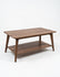 VASAGLE Coffee Table 2-Tier Center w/ Storage Tapered Legs - Mahogany