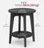 VASAGLE 2-Tier Small Round End Table Nightstand w/ Tapered Legs Set of 2 - Charcoal Gray