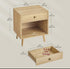 VASAGLE Nightstand Small Bedside Table w/ Drawer Open Compartment - Natural Beige