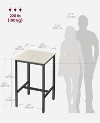 VASAGLE Kitchen Bar Dining Table High Top Pub Height Cocktail Table - Vintage White