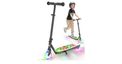 Gyroor KS2 Kids Electric Scooter 5 MPH Safe Speed Foot Sensor Start LED Lights - Black