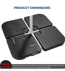 HOMSHADE H11 Patio Umbrella Stand Base - 4-Piece 221lbs Outdoor Offset Cantilever Umbrella Heavy Duty