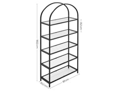Vasagle 5 Tier Bookcase Free-Standing Shelf w/ Tempered Glass - Black