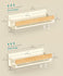 SONGMICS Magnetic Bamboo Spice Rack 2 Large and 2 Small Kitchen Shelves - Cream White