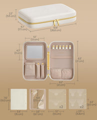 SONGMICS Travel Jewelry Pouch Organizer Box - Cloud White