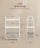 VASAGLE Storage w/ Fabric Basket 3-Tier Rolling Utility Cart w/ Wheels - White