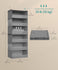SONGMICS Hanging Closet Organizers 6-Tier Fabric Storage Shelf w/ Side Pockets Set of 2 - Gray