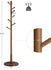 VASAGLE Solid Wood Coat Rack Free Standing Hall Tree w/ Hooks - Walnut