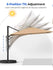 HOMSHADE 10' x 10' Solar LED Cantilver Patio Umbrella with Base - Beige