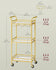 VASAGLE Bar Cart Home Serving Cart w/ 3 Tiers Kitchen Shelf w/ Wine Rack - Gold