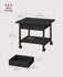 VASAGLE 2 Tier Printer Stand w/ Locking Wheels Industrial Mobile Cart w/ Draw - Black