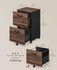 VASAGLE 2-Drawer File Rolling Filing Cabinet Printer Stand - Walnut / Black