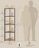 VASAGLE 5-Tier Corner Bookshelf w/ LED Lights Storage Shelf w/ Steel Frame - Brown