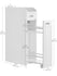 VASAGLE Slim Cabinet Narrow Storage Organizer w/ Slide Out Drawers - White