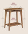VASAGL 2-Tier Rectangular End Table Nightstand with Tapered Legs Set of 2 - Honey Brown