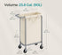 SONGMICS 23.8 Gallons (90 L) Laundry Basket Rolling Hamper w/ Wheels and Handle - Cream White