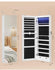 SONGMICS Full Length Mirror Hanging Jewelry Cabinet Wall-Mounted w/ LED Interior Lights - White