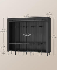 SONGMICS 83.5"Large Capacity Portable Wardrobe Closet Clothes Organizer w/ Fabric Cover - Black