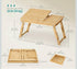 SONGMICS Bed Laptop Desk Folding Tray w/ Adjustable Angle and Height - Bamboo