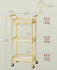 VASAGLE Bar Cart Home Serving w/ 3 Tiers Kitchen Shelf w/ Wheels - Gold *open box*