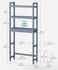 SONGMICS 3-Tier Over Toilet Bathroom Storage Organizer w/ Adjustable Shelf - Gray