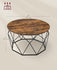 VASAGLE Round Coffee Table Cage Cocktail Table w/ Steel Frame Industrial Style - Rustic Brown / Black
